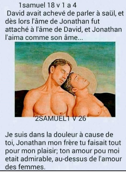 C:\Users\Léon HOUETOME\Documents\DOSSIER KAMITE ANTI RELIGION ABRAHAMIQUE\IMAGES\Genese Exode Thora tanaque\David et Jonathan homosexuel.jpg