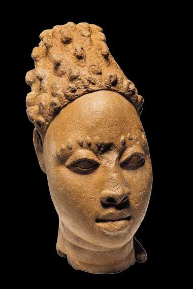 Terra-cotta male head